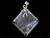 15x15mm Sodalite Square Pendant Brass Silver Plated [y842b]