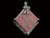 15x15mm Rhodonite Square Pendant Brass Silver Plated [y840e]