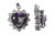 22x26mm Purple Amethyst Heart Rhinestone With Flower Pendant [y214a]