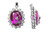 22x30mm Purple Amethyst Oval Rhinestone Pendant With Flower [y213c]