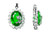 22x30mm Emerald Green Oval Rhinestone Pendant With Flower [y211a]