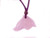 30mm (14mm Thick) Rose Quartz Jump Dolphin With Cord Necklace 36" [y312h]