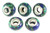 10x14mm Azurite Malachite European Beads With Silver Plated (5mm Hole) 1Pc Synthetic [y414d]