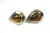 16x22mm Tiger Eye Pear Earring With Surgical Steel Post [y335f]