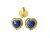 15mm Lapis Lazuli Heart Post Earring 18K Gold Plated [y408f]