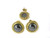 16mm Hematite Round Post Earring [y408b]