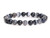 4mm Black Banded Agate Elastic Bracelet 7.5" natural [b1f26]