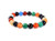 10mm Matte Mix Agate Elastic Bracelet 7.5" dyed [b4d29m]