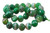 12mm Green Banded Agate Faceted Round Beads 15.5" dyed [c12f23]
