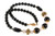 8-14mm Black Onyx & Rose Quartz Necklace 18" dyed [s378a]