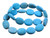 18x25mm Matte Blue Turquoise Puff Oval Beads 15.5" stabilized [t7b18m]