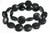 12mm Black Magnesite Puff coin Beads 15.5" [t534k]