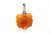 25x25mm Amber Horn flower Designer Bead Pendant [z7389]