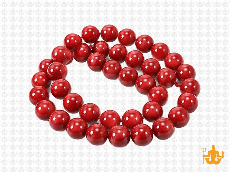 6.2-7mm Red Coral Round Beads 15.5" dyed [8d39]