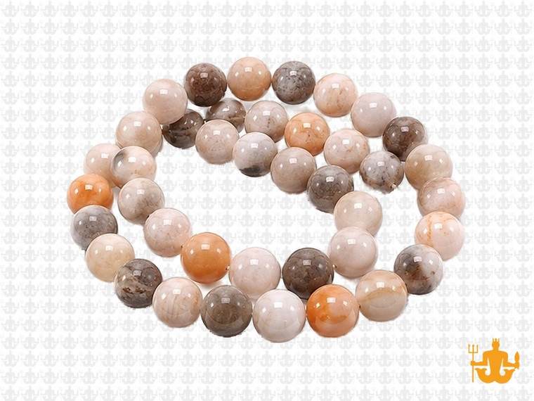 8mm Bamboo Agate Round Beads 15.5" natural [8r74]