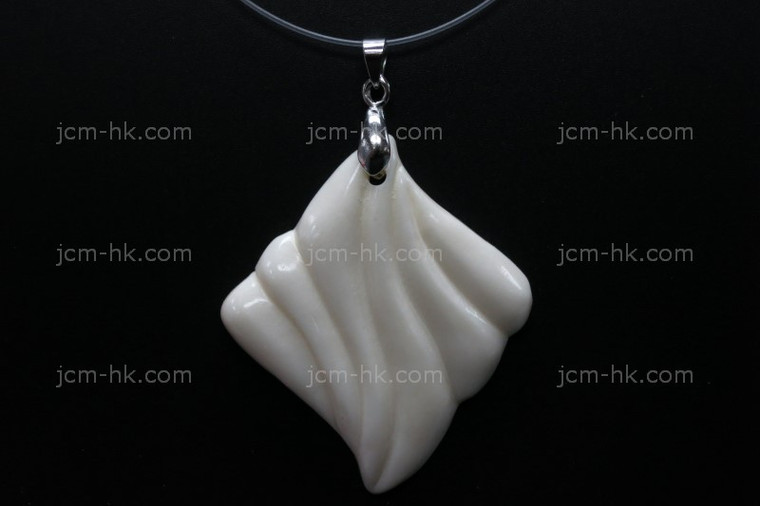 38X45mm Buffalo Bone Carved Designer Bead Pendant [z1290]