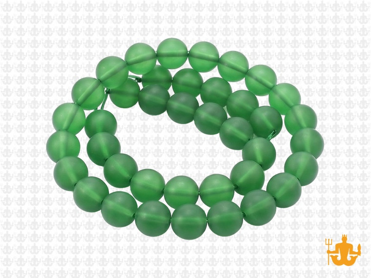8mm Matte Green Quartz Round Beads 15.5" synthetic [8a37m]