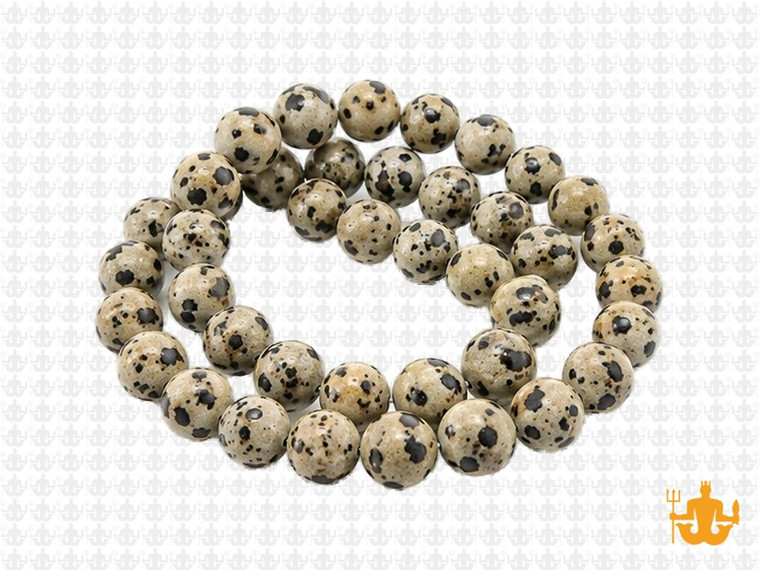 8mm Matte Dalmatian Jasper Round Beads 15.5" natural [8b23m]
