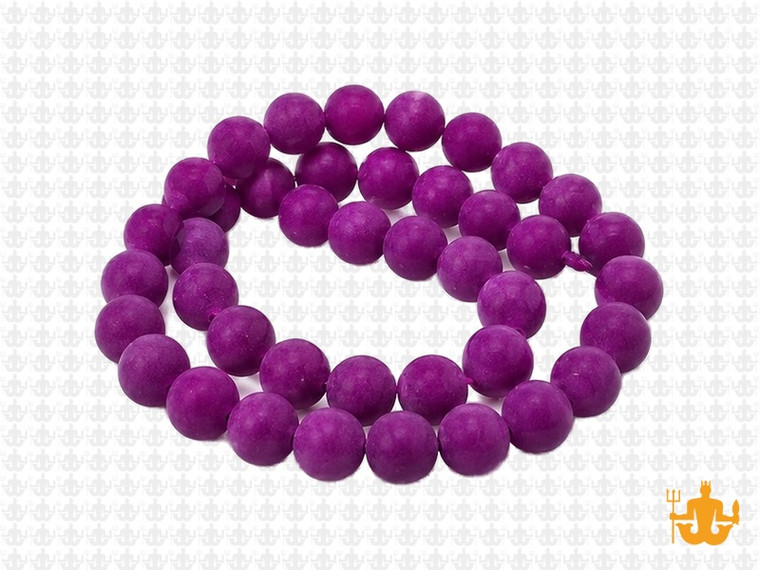 8mm Matte Purple Jade Round Beads 15.5" dyed [8b72m]