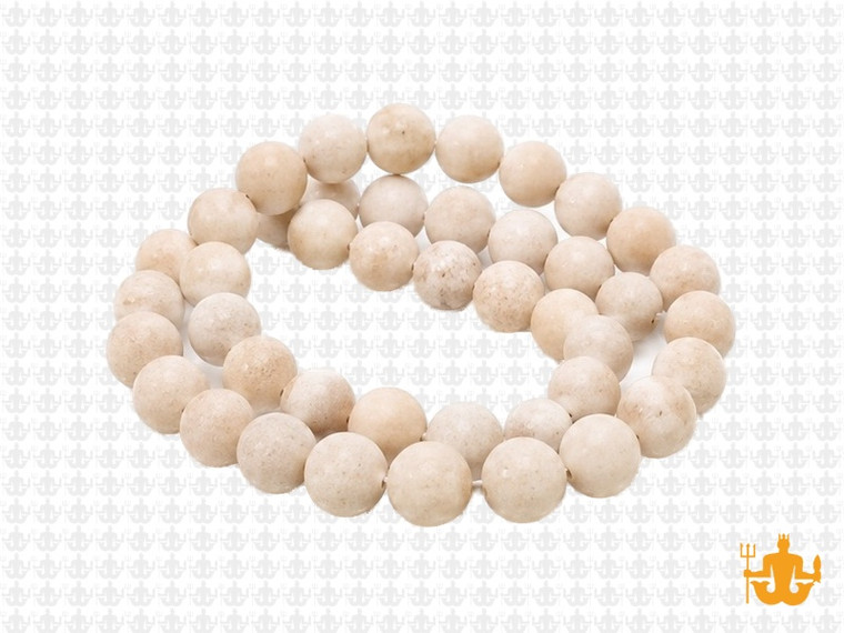 8mm Matte River Fossil Round Beads 15.5" natural [8c34m]
