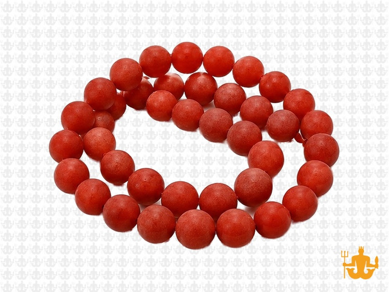 8mm Matte Red Agate Round Beads 15.5" heated [8f10m]