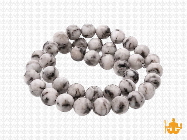 8mm Matte Zebra Agate Round Beads 15.5" natural [8r43am]
