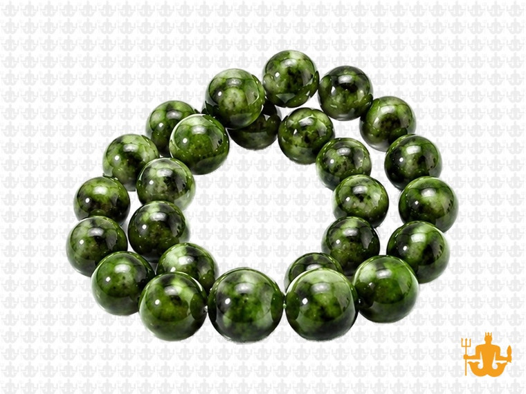 10mm Green Sesame Agate Round Beads 15.5" dyed [10g4g]