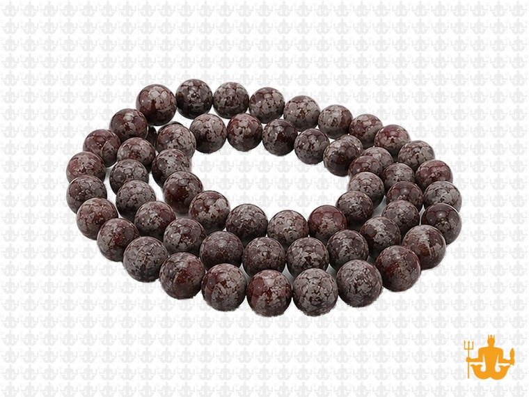 6mm Matte Brown Snowflake Round Beads 15.5" natural [6b4m]