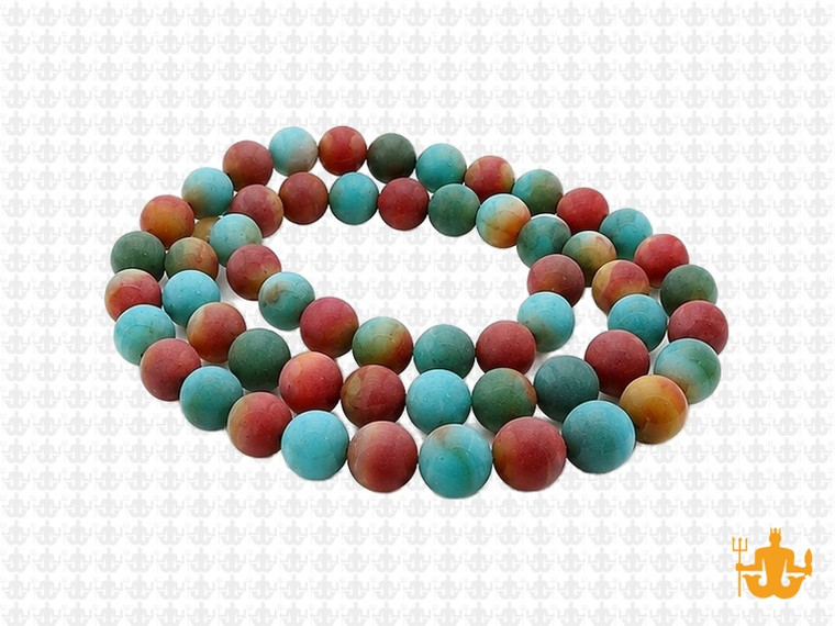 6mm Matte Rainbow Agate Round Beads 15.5" dyed [6f19m]