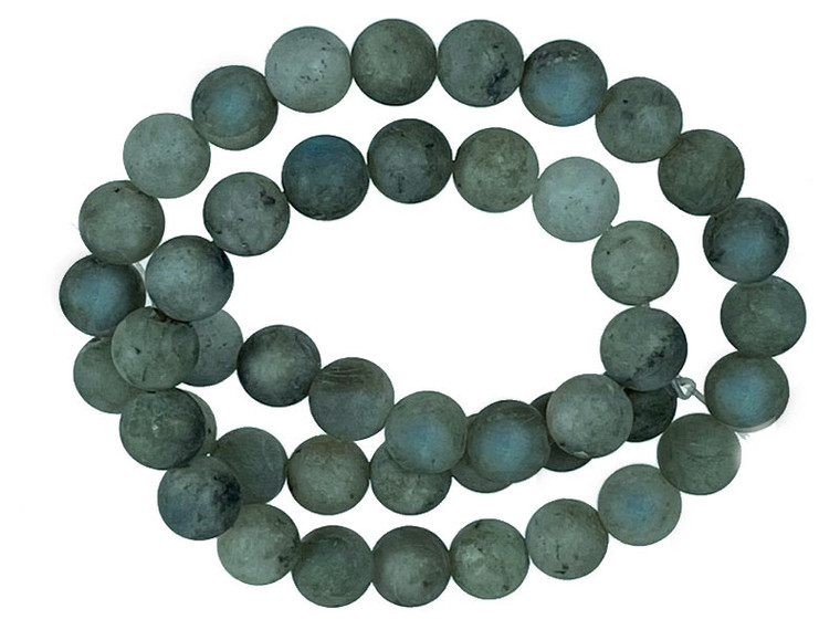 8mm Matte Labradorite Round Beads 15.5" natural [8r40m]