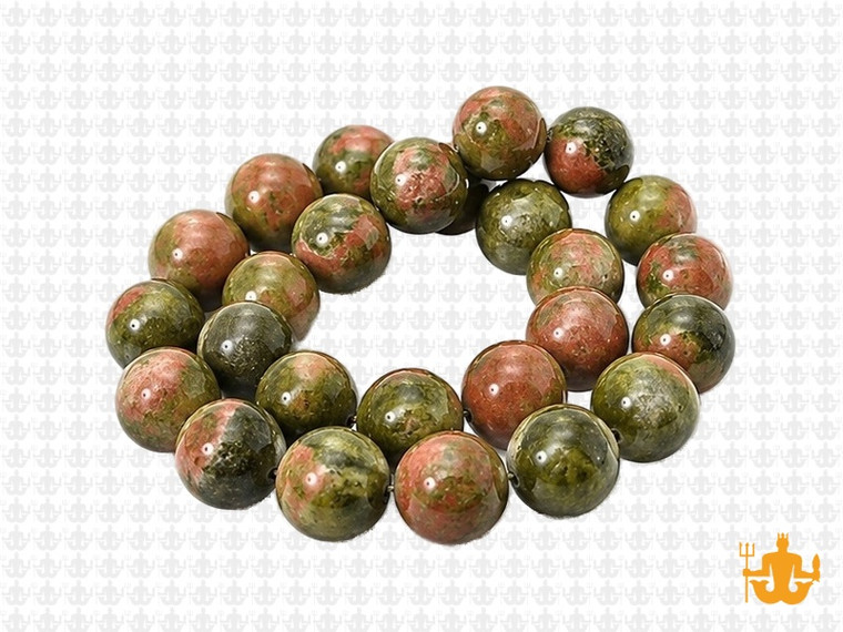 10mm Unakite Round Beads 15.5" natural [10b21]