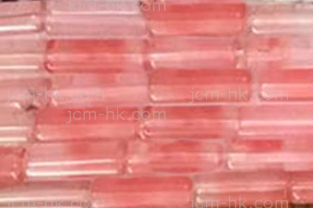 4x13mm Cherry Quartz Tube Beads 15.5" synthetic [h1a41]