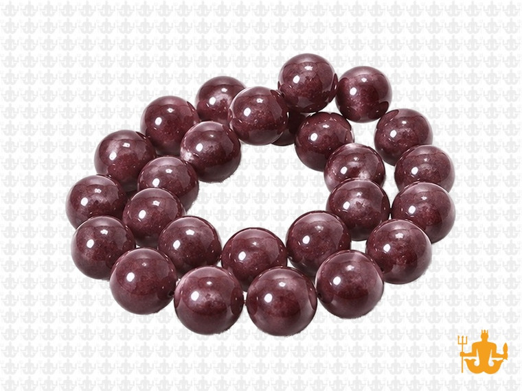 10mm Plum Jade Round Beads 15.5" natural [10b66]