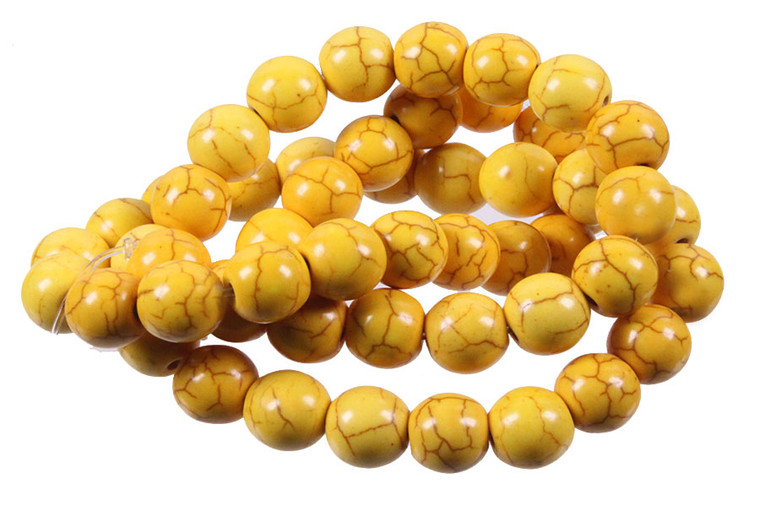 25mm Yellow Magnesite Round Beads 15.5" [t510y]