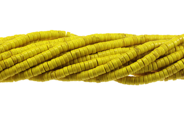 8mm Yellow Magnesite Heishi Beads 15.5" [t547y]