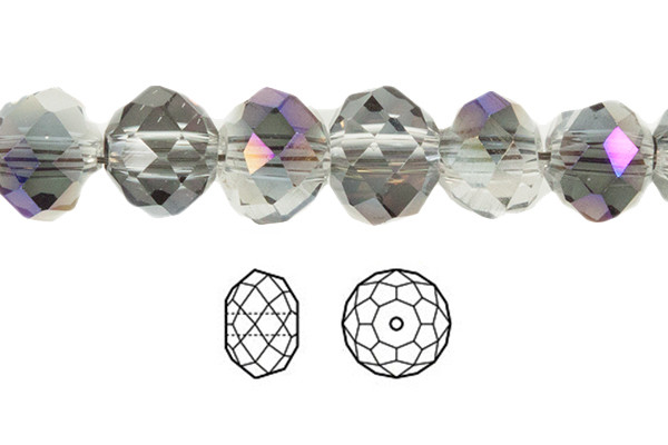 4x3mm Rainbow Purple & Glass Faceted Rondelle about 15.5" [uc1c4]