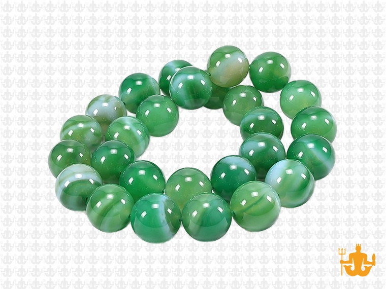 10mm Green Banded Agate Round Beads 15.5" dyed [10f23]