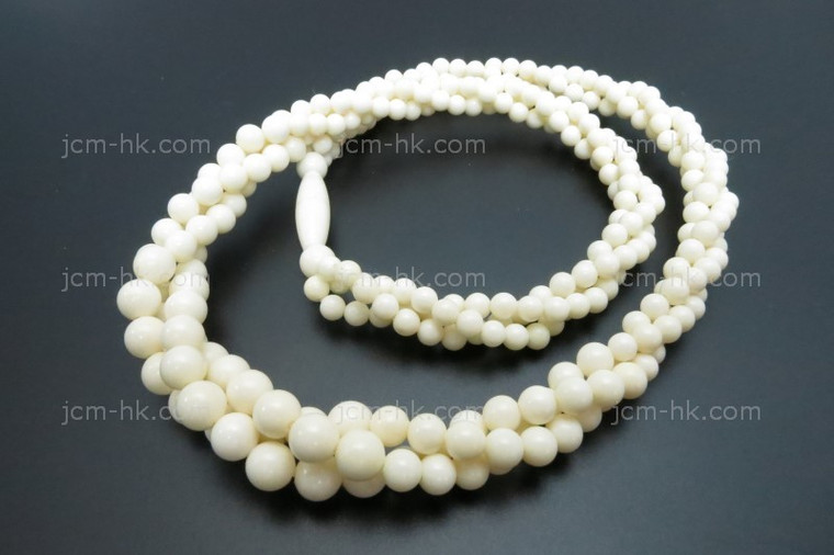 4-6mm Buffalo Bone 3-Row Necklace 17" [z1869]