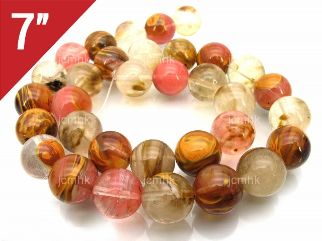 6mm Fire Cherry Quartz Round Loose Beads About 7" synthetic [i6a46]