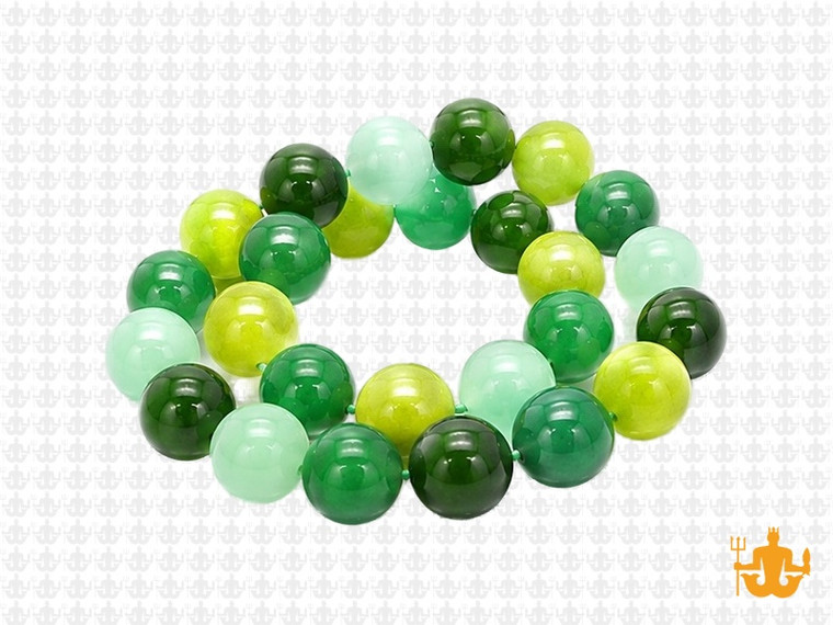 10mm Mix Green Jade Round Beads 15.5" dyed [10x18]