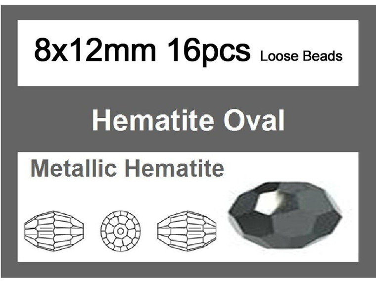 8x12mm Metallic Gray Crystal Faceted Rice Loose Beads 16pcs. [iuc13a15]