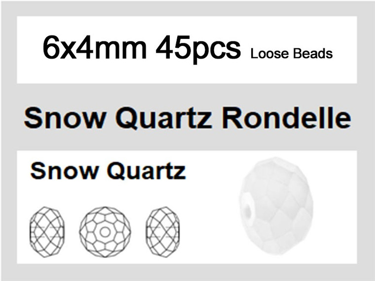 6x4mm White Opal Crystal Faceted Rondelle Loose Beads 45pcs. [iuc2b1]