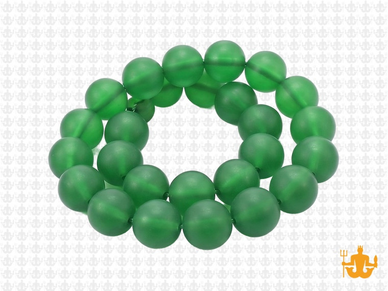 10mm Matte Green Quartz Round Beads 15.5" synthetic [10a37m]