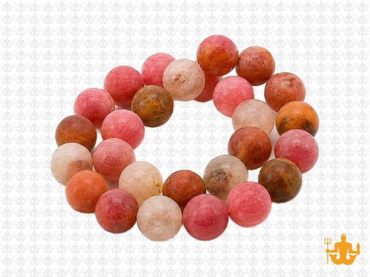 10mm Matte Fire Cherry Quartz Round Beads 15.5" synthetic [10a46m]