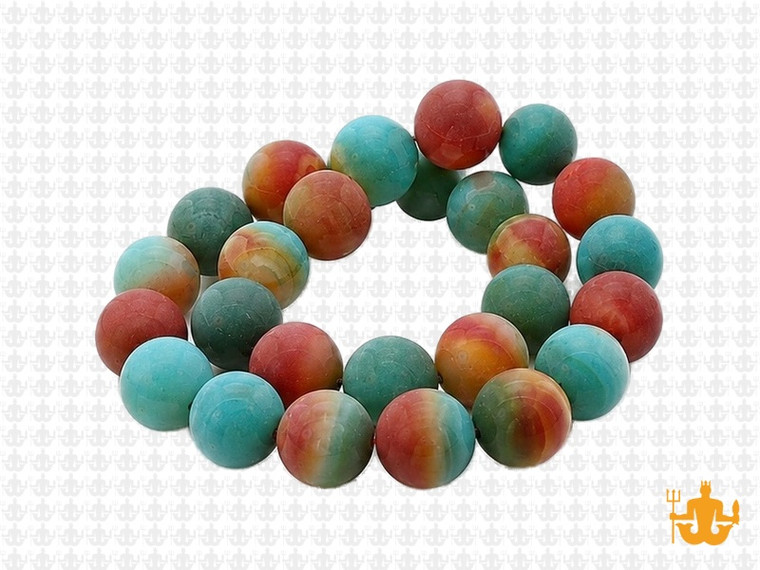 10mm Matte Rainbow Agate Round Beads 15.5" dyed [10f19m]