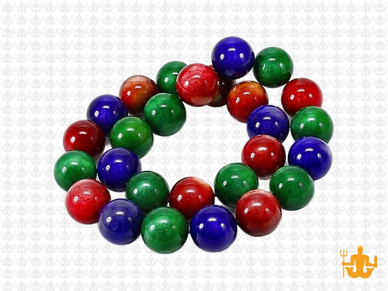 10mm Mix Jade & Obsidian Round Beads 15.5" dyed [10x46]