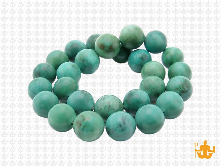 10mm Matte Green Turquoise Round Beads 15.5" stabilized [10d22m]