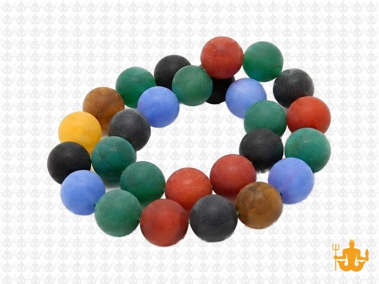 10mm Matte Mix Agate Round Beads 15.5" dyed [10d29m]