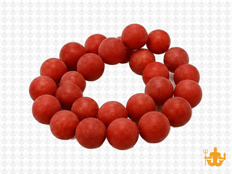 10mm Matte Red Agate Round Beads 15.5" heated [10f10m]