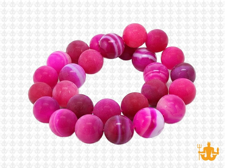 10mm Matte Rose Banded Agate Round Beads 15.5" dyed [10f21m]
